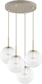 Brilagi - Kábeles csillár STELLA 4xE27/60W/230V bézs/arany