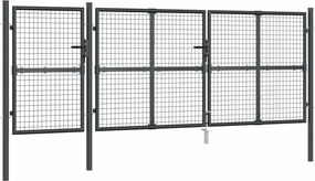 vidaXL antracit színű horganyzott acél hálós kerti kapu 400 x 125 cm