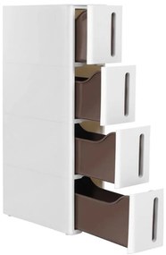 MARGE polcos állvány, fehér/barna