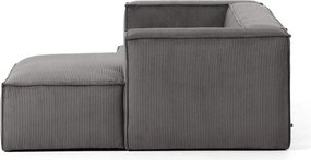 Szürke kordbársony sarokkanapé (jobb oldali) Blok – Kave Home