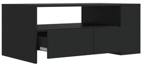 Fekete szerelt fa dohányzóasztal 102 x 55 x 42 cm