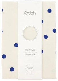 Kék-krémszínű egyszemélyes pamut-szatén ágyneműhuzat 140x200 cm Solaris – Södahl