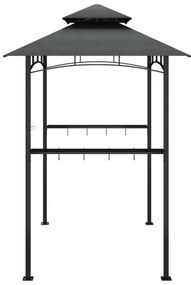 antracit acél grillező pavilon oldalsó polcokkal 240x150x243 cm