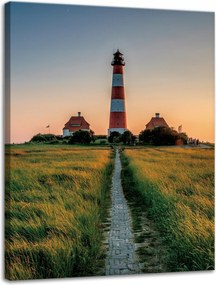 Vászonkép Város Lámpás Fehér-piros naplemente 30x40 cm