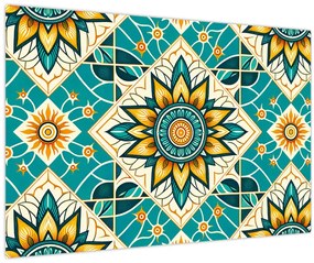 Kép - Türkiz minta (90x60 cm)