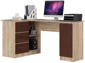 Sarok PC asztal Bevin (szonoma tölgy + wenge) (B). 1069143