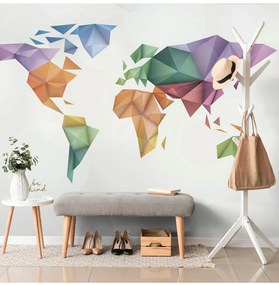 Fotótapéta színes világtérkép origami stílusban - 300x200 -