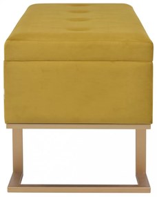 mustársárga bársonypad tárolórekesszel 105 cm