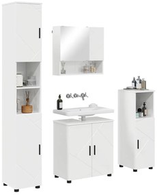 Fürdőszoba bútor szett 4 pcs Magasfényű fehér 61 x 35 x 64 cm