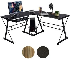 L alakú irodai asztal (fekete színben)