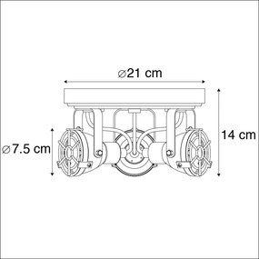 Okos mennyezeti lámpa rozsdabarna színben, 3 WiFi GU10-zel - Sorra