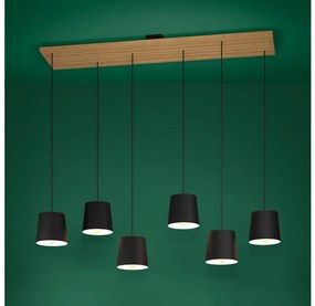 Eglo 390131 - Csillár zsinóron CAMARIOCA 6xE27/40W/230V fekete/barna