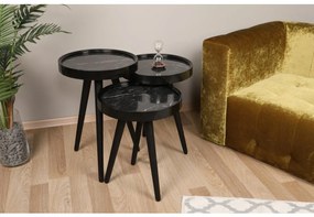 KÉSZLET 3x Kisasztal CALL fekete