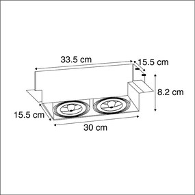 6 db Süllyesztett folt fehér forgatható és dönthető AR111 szegély nélküli - Oneon 111-2