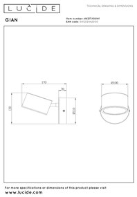 Lucide 44217/08/41 - LED fali spotlámpa GIAN LED/9W/230V bézs