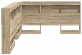 Tároló fejtámla polcokkal tárolóval sonoma tölgy 150 cm Faanyag