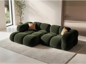 Zöld bársony sarokkanapé (bal oldali-heverő résszel) Loretto – Cosmopolitan Design