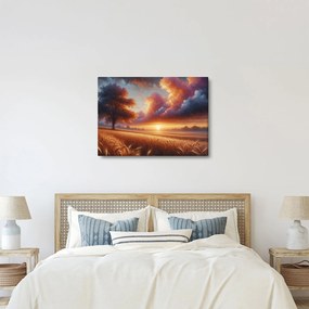 Kép – Naplemente a mezőn (70x50 cm)