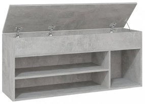 betonszürke szerelt fa cipőtároló pad 105 x 30 x 45 cm