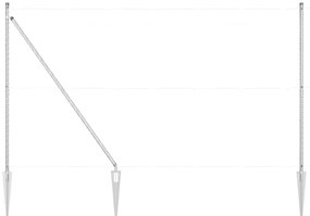 Kerítési Oszlopok Cövek Felszereléssel 26 db Ø32 mm 180 cm Horganyzott Acél