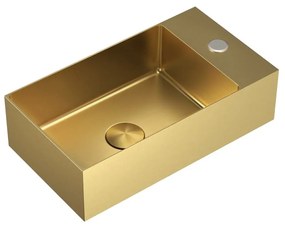 Wallhung washbasin SAT Aurum 40x22 cm brushed gold SATAUR4022BG