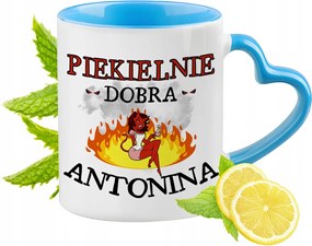 Antonina Kék Bögre Szív Alakú Füllel Kávé Ajándék