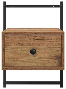 vidaXL Éjjeliszekrény fiókkal 2 pcs Öreg fa 35 x 30 x 51 cm Faanyag