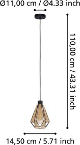 Eglo ADWICKLE 43776 Függőlámpa 1x40W/E27 IP20