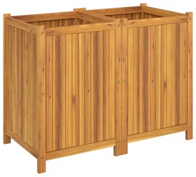 tömör akácfa kerti virágtartó béléssel 100 x 50 x 75 cm