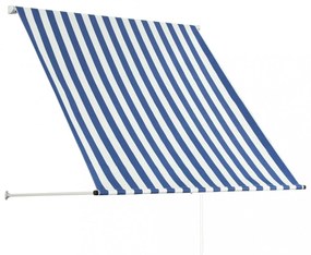 feltekerhető kék és fehér napellenző 150 x 150 cm