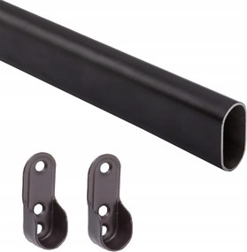 Ruhatartó rúd ovális szekrényhez 100cm rögzítőelemek 1m Aks