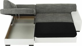 Ülőgarnitúra, fehér/szürke melír, balos, MINERVA