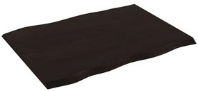 sötétbarna kezelt tömör tölgyfa asztallap 80 x 60 x 2 cm