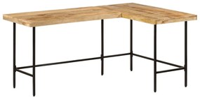 íróasztal 165x110x77 cm tömörfa mangó és vas