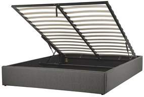 Franciaágy 160 cm DIJON (ágyráccsal és tárolóhellyel) (szürke). 1007234