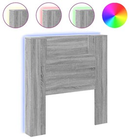 szürke sonoma színű áthidalószekrény LED-ekkel 100x16,5x103,5cm