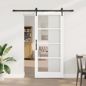 Egyszerű Csúszó Ajtó Fehér 78 x 202 cm Fa és fém