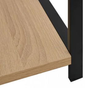 fekete és tölgyszínű szerelt fa könyvespolc 33,5x39,6x79,7 cm