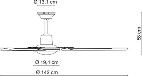 GLOBO 0310 FERRO Ventilátoros lámpa IP20