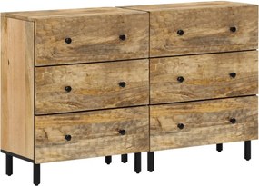vidaXL 2 db tömör mangófa tálalószekrény 60 x 33 x 75 cm