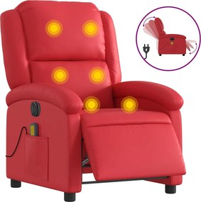 vidaXL bordó műbőr elektromos dönthető masszázsfotel
