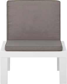 vidaXL fehér műanyag kerti pihenőszék párnával