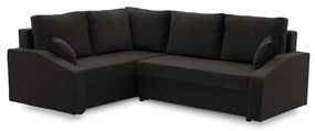 Grande Plus sarokkanapé, baloldali, szövet anyag, fekete