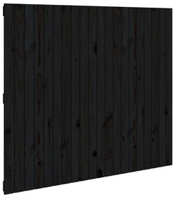 fekete tömör fenyőfa fali fejtámla 127,5 x 3 x 110 cm