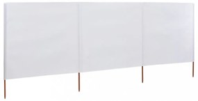 homokfehér szövet 3-paneles szélfogó 400 x 160 cm