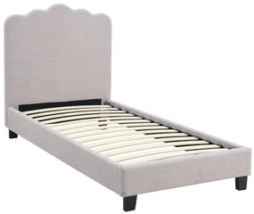 Szürke Bouclé Kárpitozott Ágy 90x200 CRATER