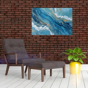 Kép - Világoskék márvány arannyal II. (90x60 cm)