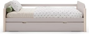 Krémszínű borovi fenyő gyerekágy kihúzható pótággyal 90x190 cm Enola – Marckeric