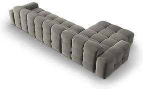 Szürke bársony sarokkanapé (bal oldali) Kendal – Micadoni Home