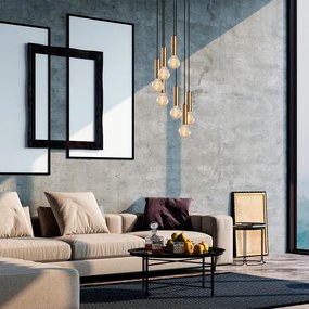 Fekete-aranyszínű függőlámpa ø 40 cm Tempo – Opviq lights